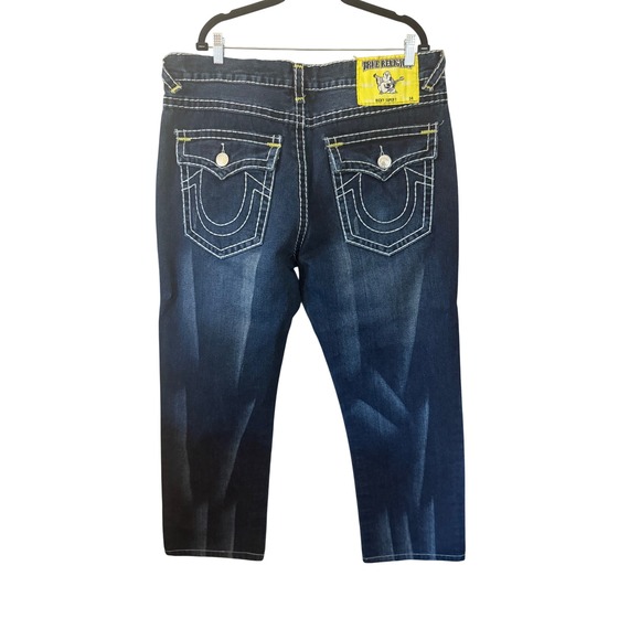 True Religion Ricky Super T Jeans Mens Size 42 Distressed Wash Denim - Picture 7 of 9